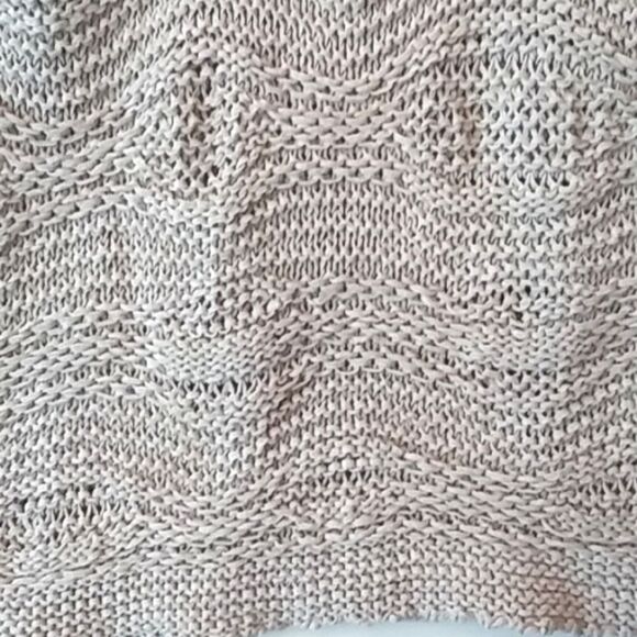 J.Jill. Oatmeal Color Wavy Pattern Rolled Ribbon Loose Knit Sweater - Picture 4 of 8